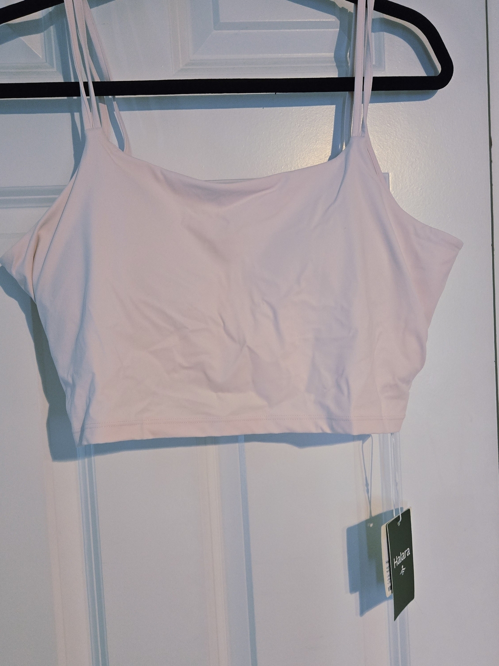 NWT HALARA XL Twist-Back Double-Strap Bralette in Light Pink - Picture 4 of 7
